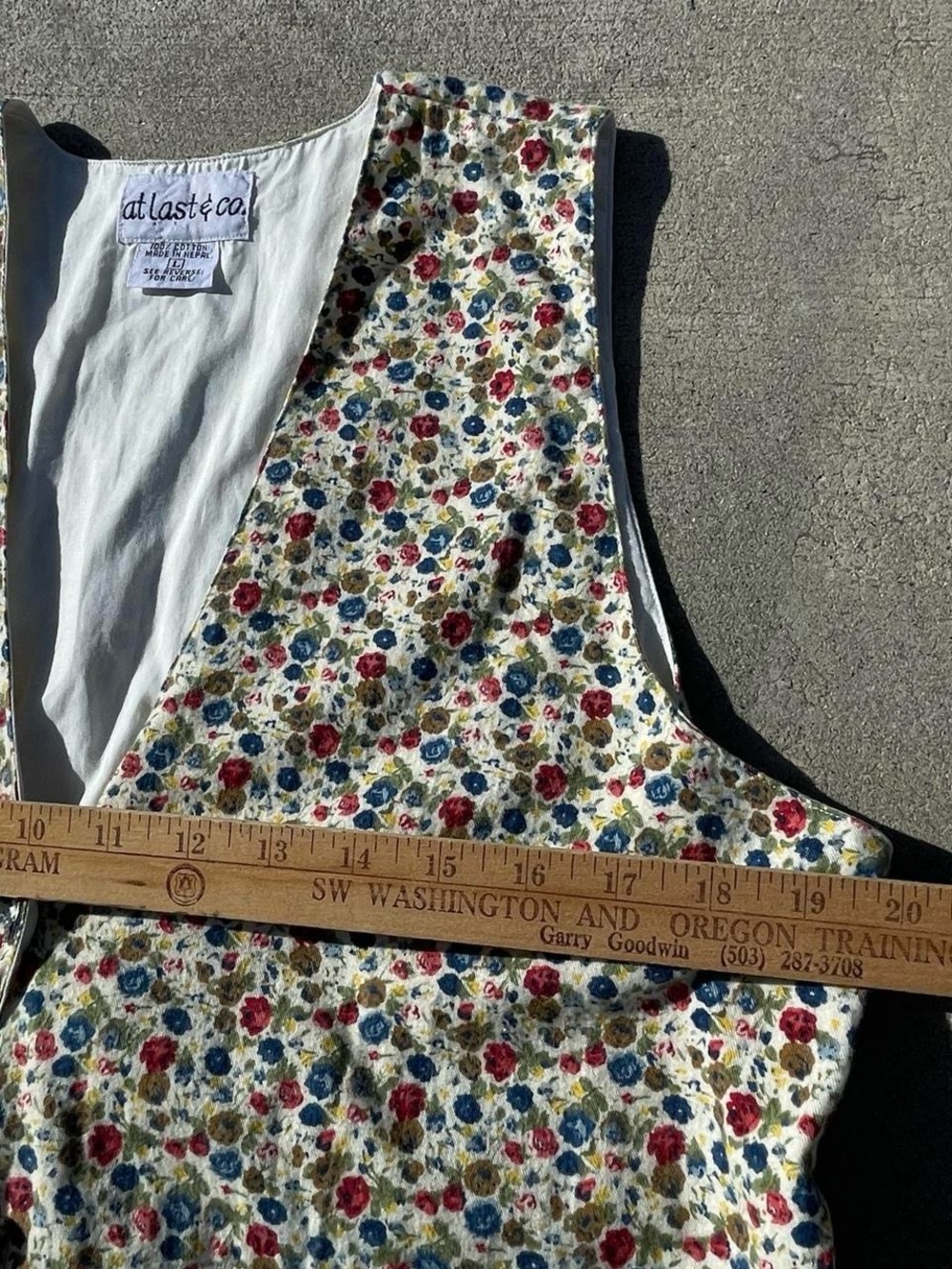 Floral Button Front Vest - Multicolor - Picture 5 of 5